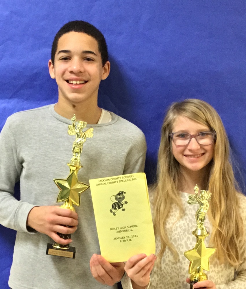 Winner and Runner Up of the School Spelling Bee