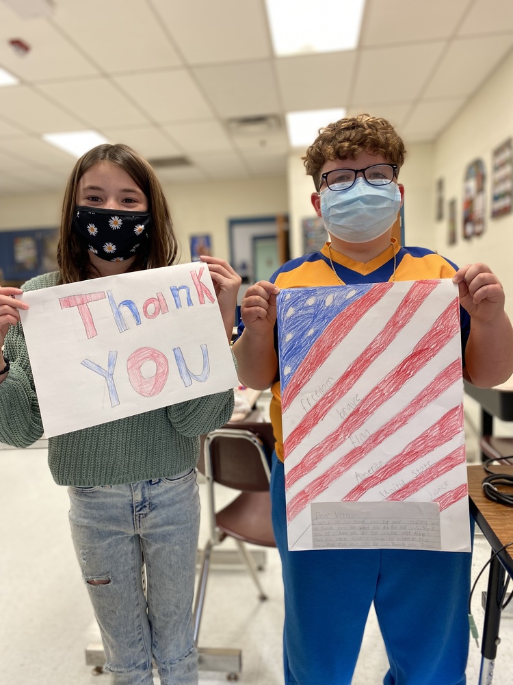 Students created Thank You letters and cards.