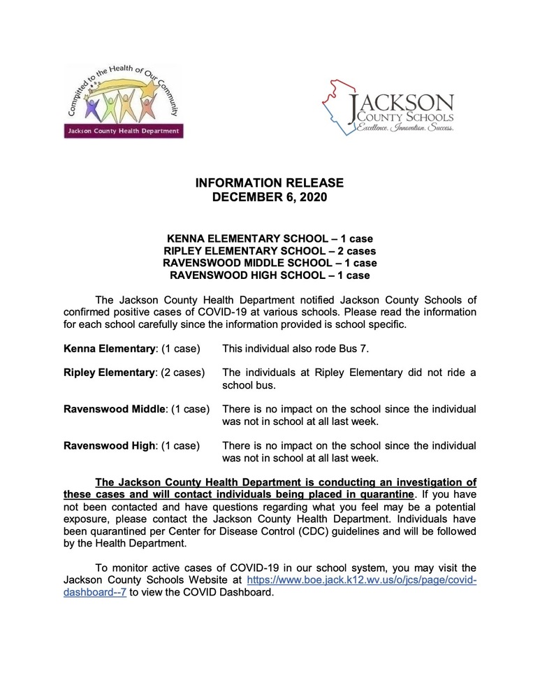 NIFORMATION RELEASE DECEMBER 6, 2020