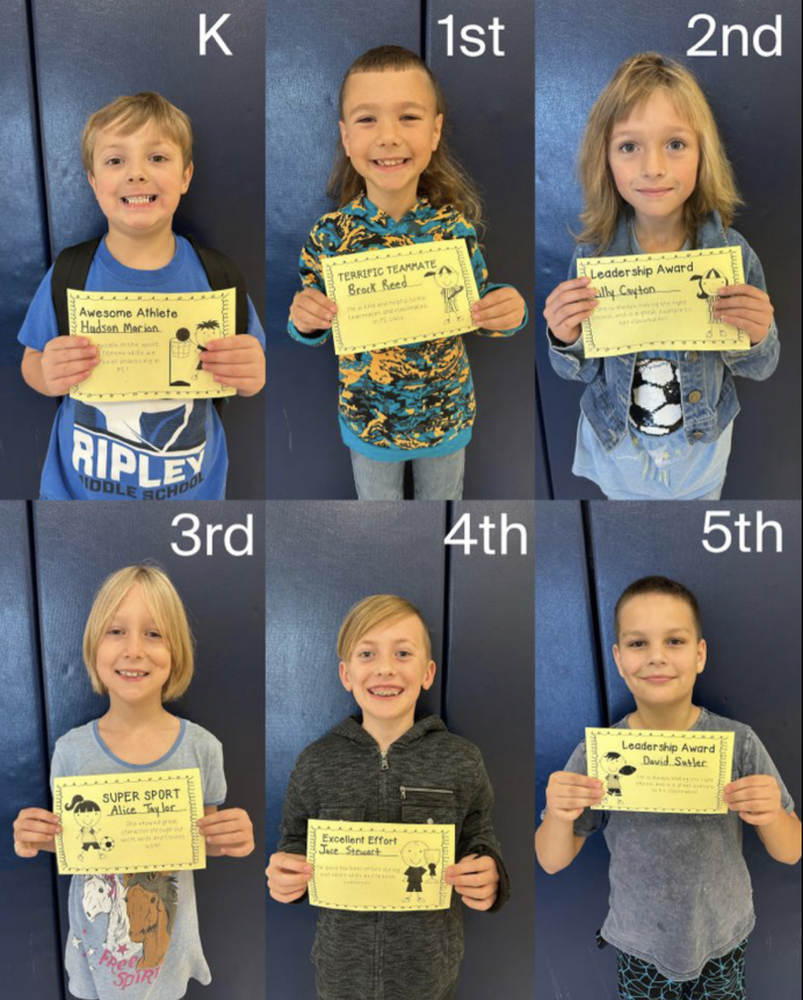 Students who are PE Players of the week