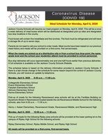 Meal Plan update for April 6, 2020