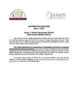 Information Release - HJK & Ravenswood Middle School - April 1, 2021