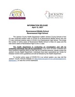 Information Release - Ravenswood Middle School - Ravenswood High School - April 12, 2021