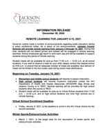 INFORMATION RELEASE December 30, 2020