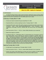 JCS Staff Update for March 17, 2020