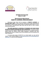Information Release - Ravenswood High School - REMOTE LEARNING - March 31, 2021