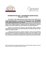 INFORMATION RELEASE – RAVENSWOOD GRADE SCHOOL November 12, 2020