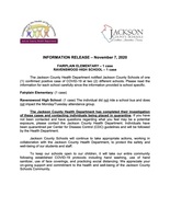 INFORMATION RELEASE – November 7, 2020