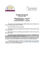 Information Release - February 9, 2021 - Ripley High, Kenna Elem and Ravenswood Grade