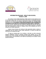INFORMATION RELEASE – RIPLEY HIGH SCHOOL