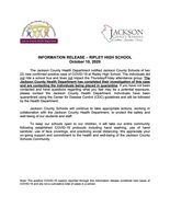 JCS JCHD Joint Press Release - Ripley High - 10-10-2020