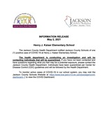 Information Release - HJK - May 2, 2021