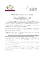INFORMATION RELEASE – October 29, 2020