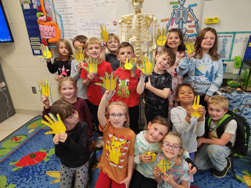 first grade with their robotic hands